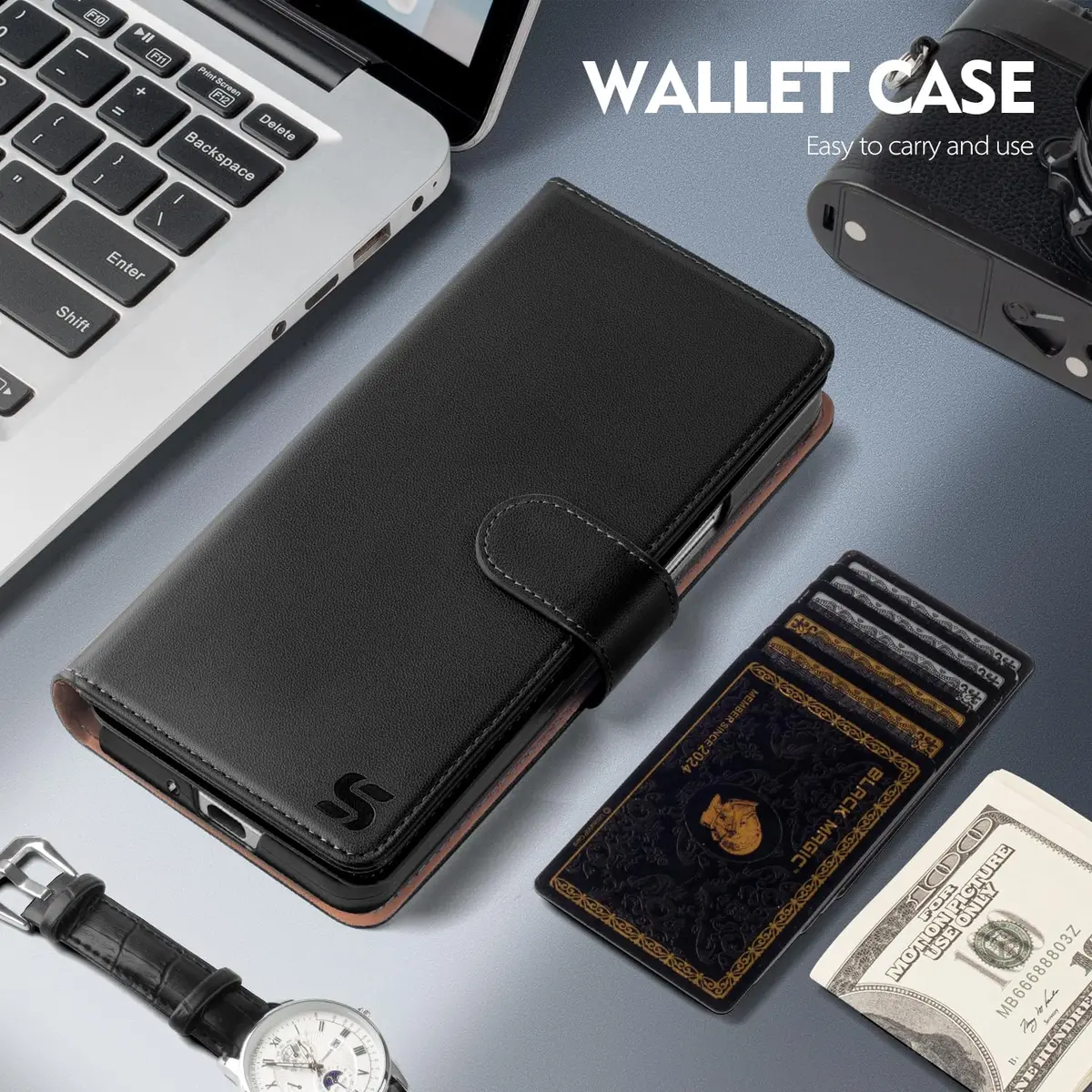 Shieldtop Black Wallet Case for Samsung Galaxy Z Fold 7 with Card Holder & RFID Blocking | 17.0cm (6.7in) Flip Folio - view 2