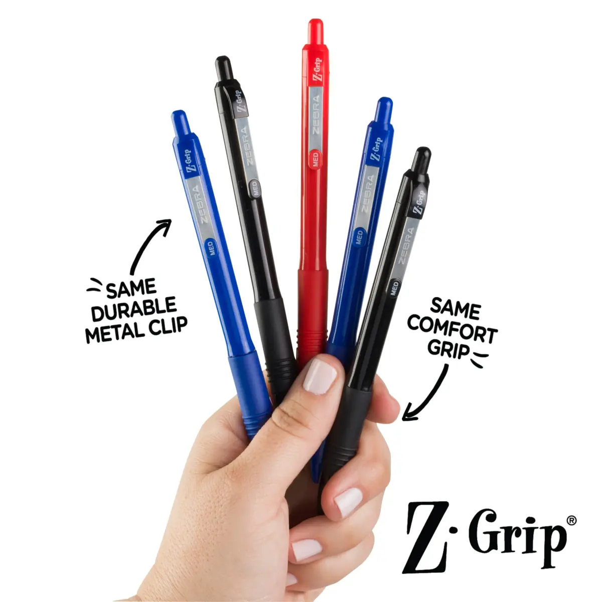 Zebra Pen Z-Grip Recycled Ballpoint Pens, Red Ink, 1.0mm, 12-Pack | Smooth Writing for Students & Professionals - view 3