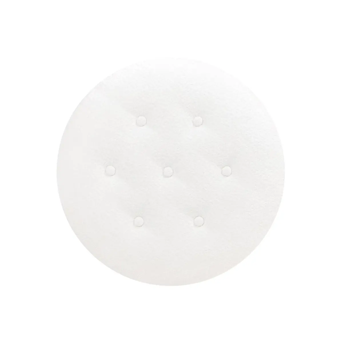 Jennifer Taylor Home Yolanda 24" Round Upholstered Accent Ottoman in Almond White Chenille | Vintage Chic, Multi-Functional - view 2