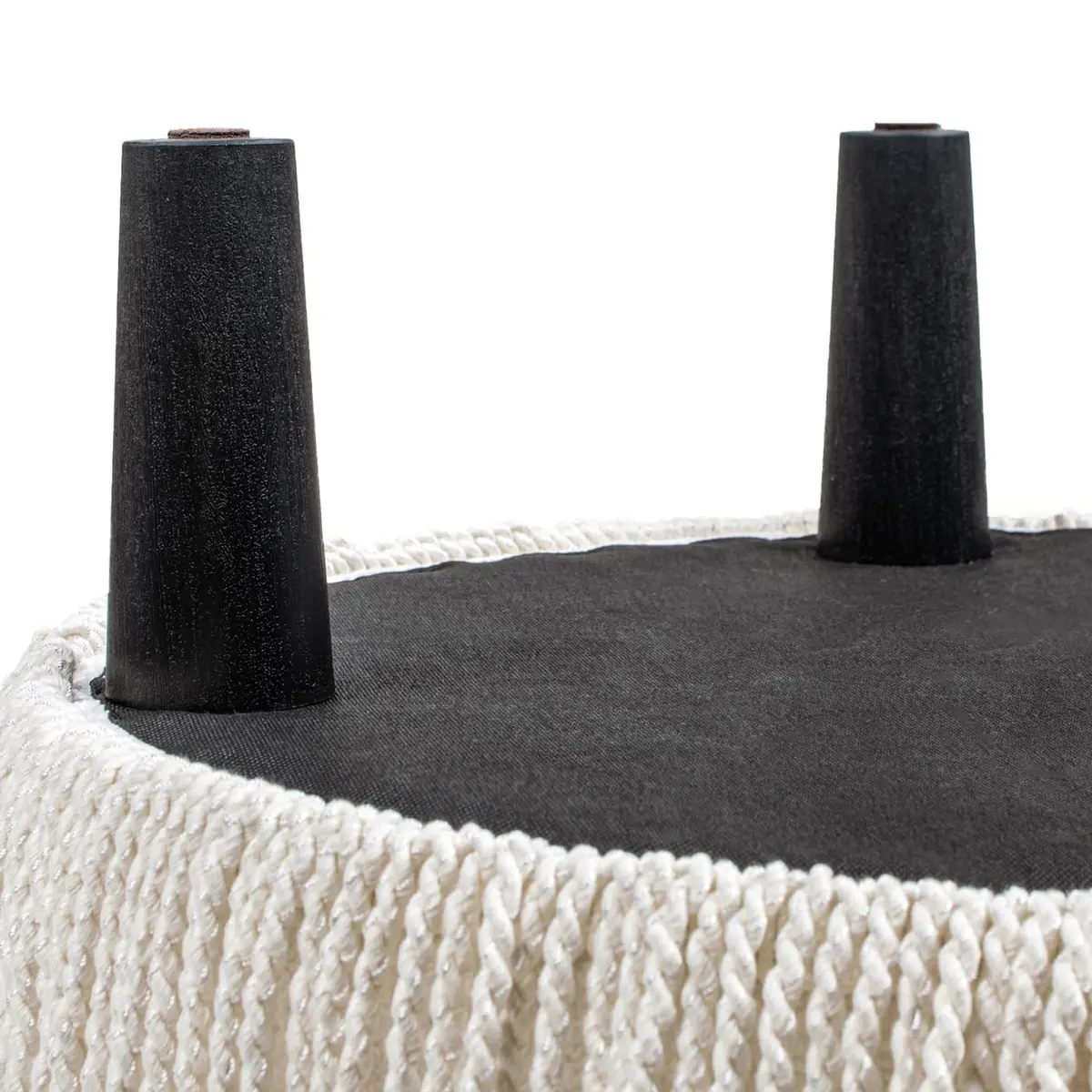 Jennifer Taylor Home Yolanda 24" Round Upholstered Accent Ottoman in Almond White Chenille | Vintage Chic, Multi-Functional - view 3