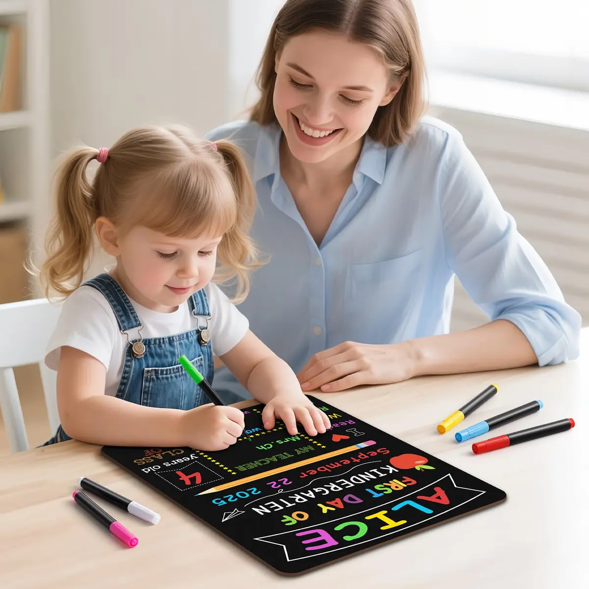 V-Opitos First & Last Day of School Board 10.3 x 13 Inch Double Sided Wooden Chalkboard - view 5