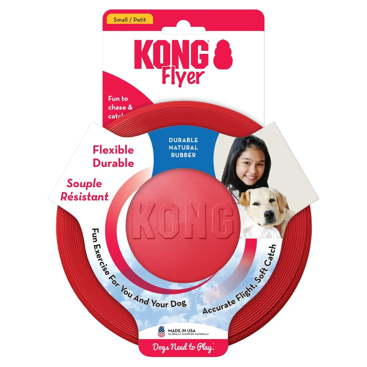 KONG Flyer Small Dog Flying Disc | Durable Natural Rubber Fetch Toy (Pack of 2) - view 8