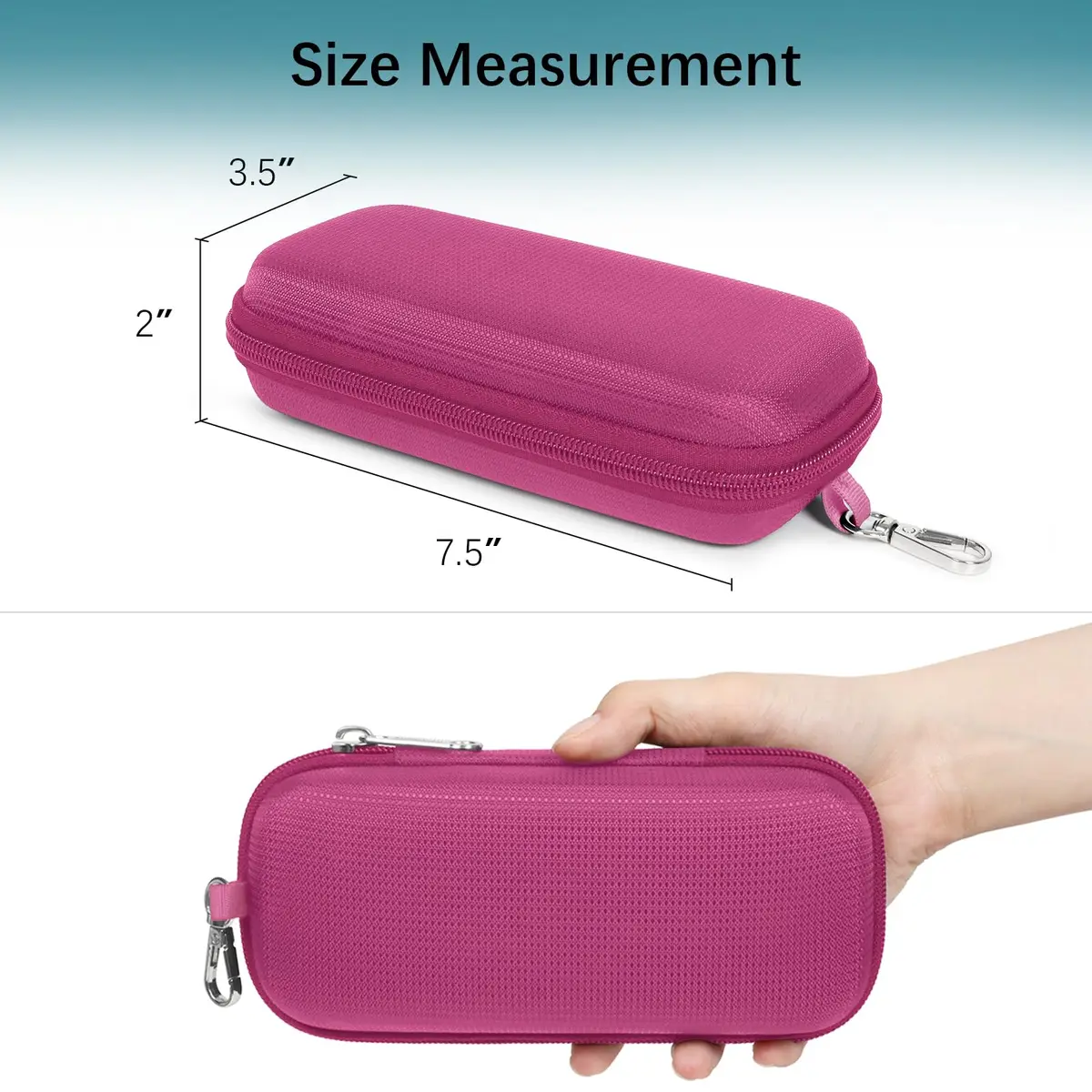 Tangoner Double Eyeglasses Case for Dual Sunglasses | Hard Shell with Zipper, Compact & Protective (70-120 chars) - view 6