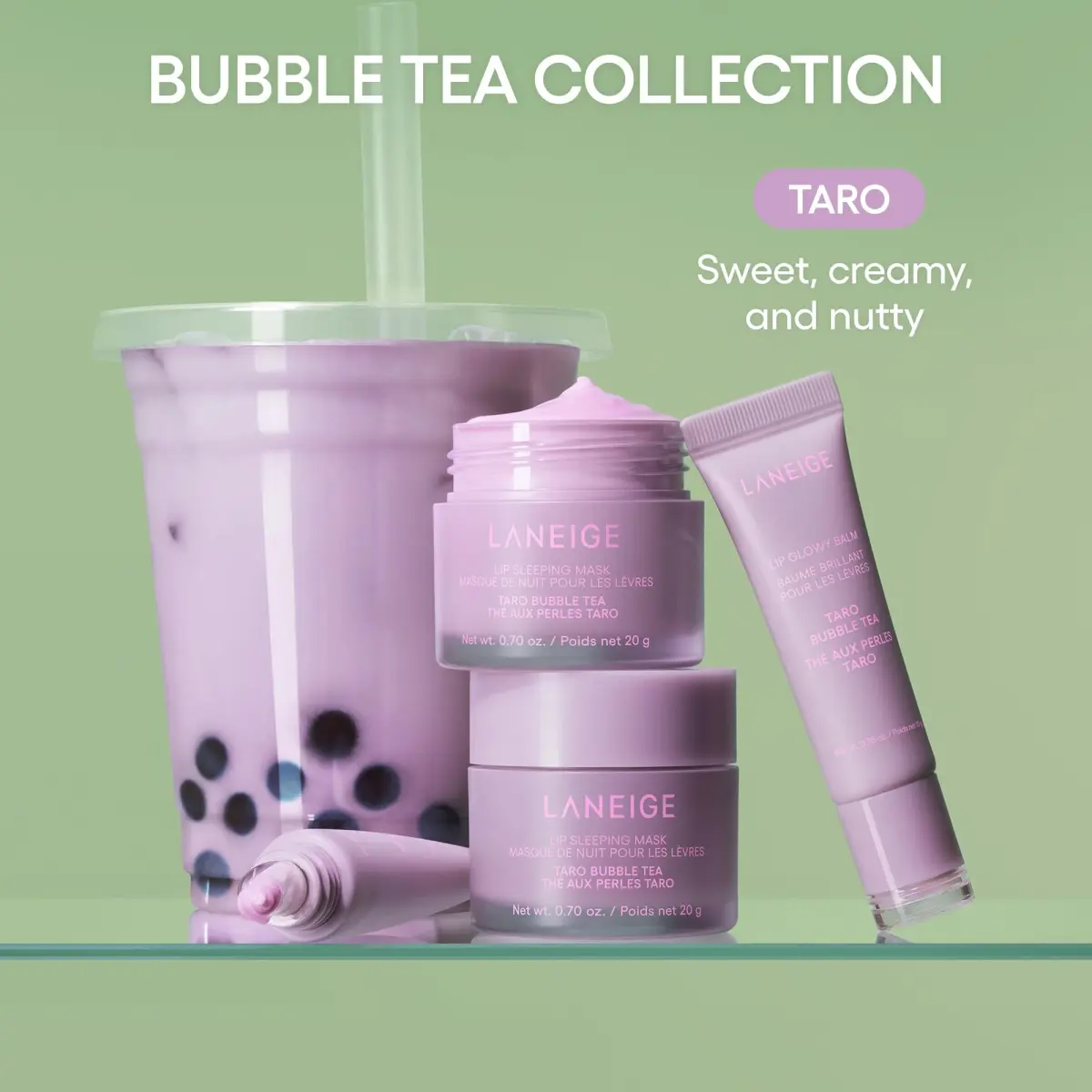 LANEIGE Lip Glowy Balm Taro Bubble Tea 10ml (0.35 Fl Oz) | Hydrating Tinted Lip Treatment - view 3