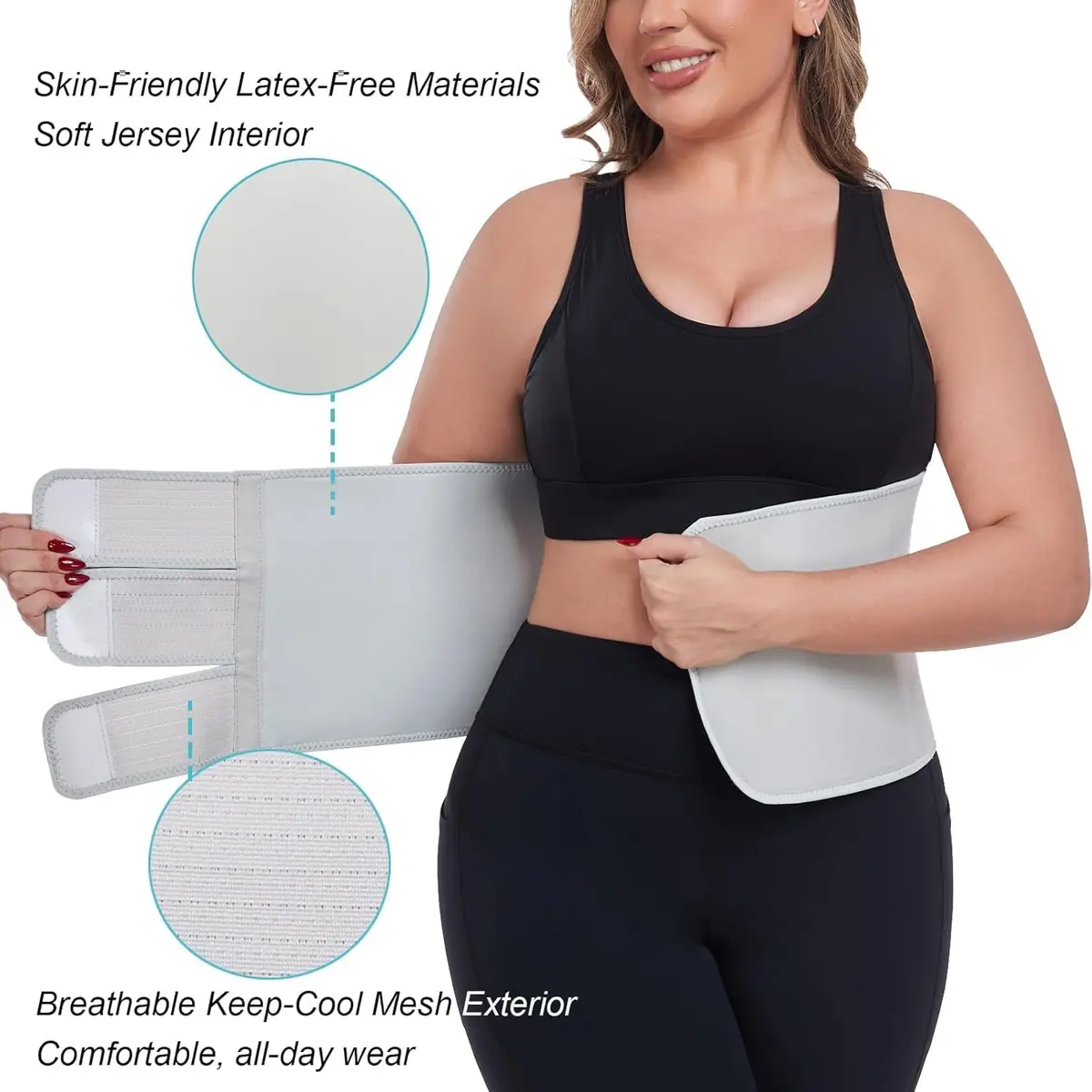 MAMODY Postpartum Belly Band for C-Section & Natural Delivery | Adjustable Support, Breathable Mesh, Latex-Free (Large) - view 2