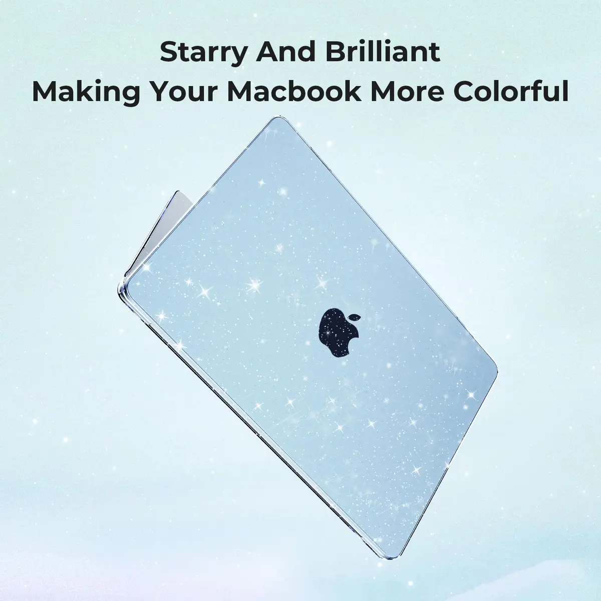 EooCoo Sparkly Case for MacBook Air 13 inch M5/M4/M3/M2 2026-2022 | Sky Blue, Ultra-Thin & Scratch-Resistant - view 7