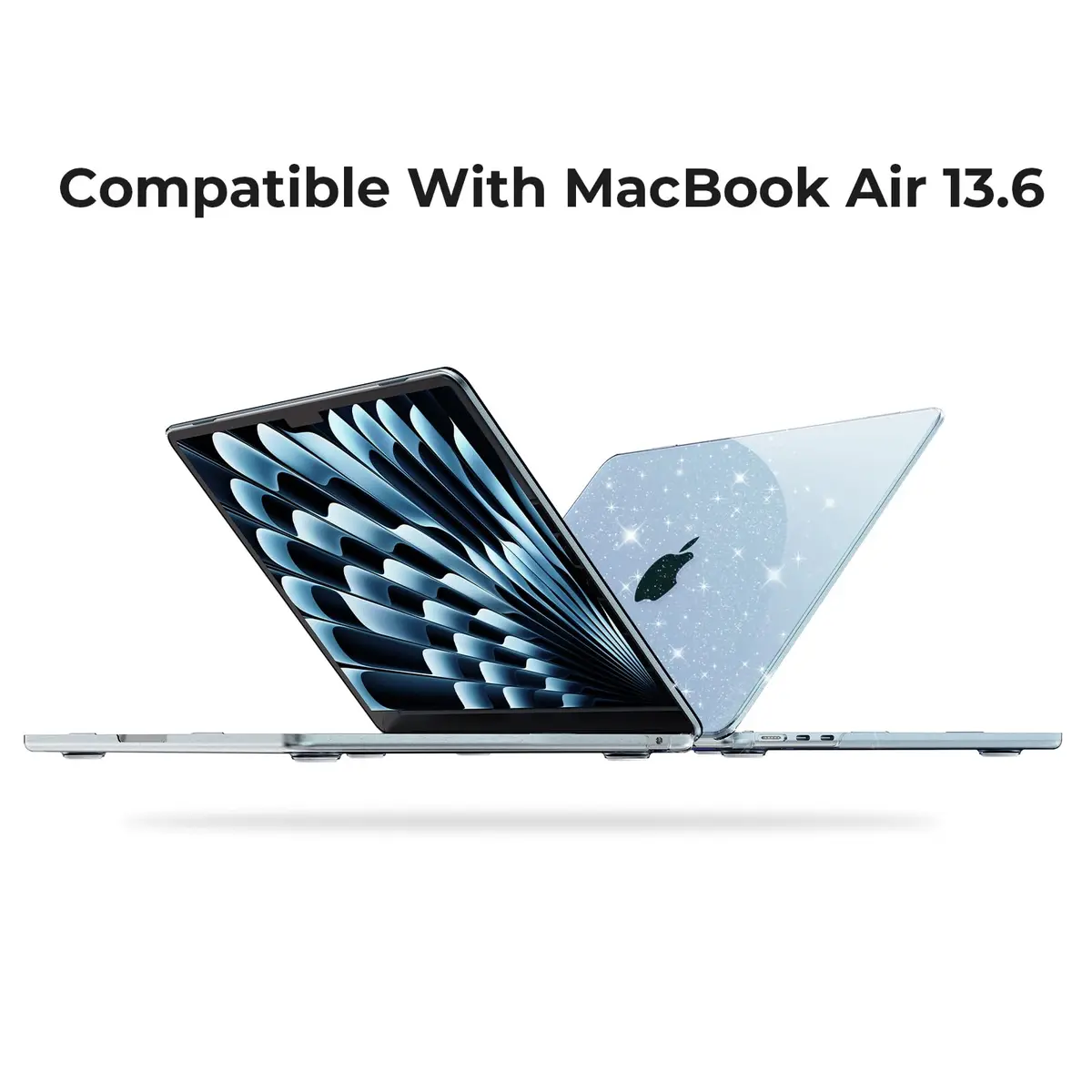 EooCoo Sparkly Case for MacBook Air 13 inch M5/M4/M3/M2 2026-2022 | Sky Blue, Ultra-Thin & Scratch-Resistant - view 9