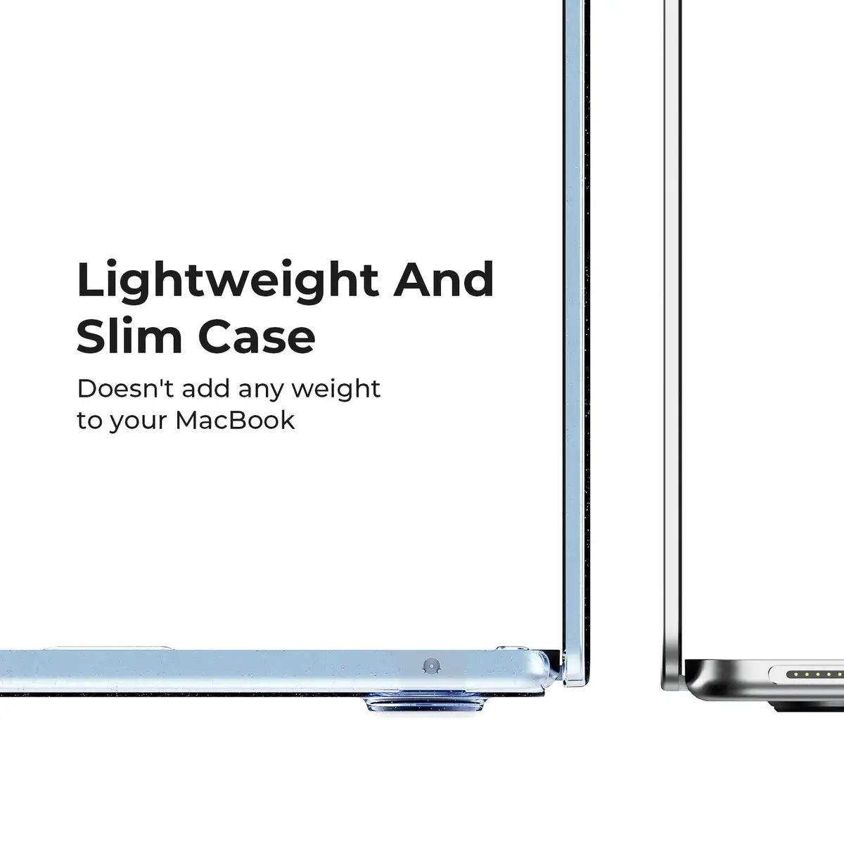 EooCoo Sparkly Case for MacBook Air 13 inch M5/M4/M3/M2 2026-2022 | Sky Blue, Ultra-Thin & Scratch-Resistant - view 2