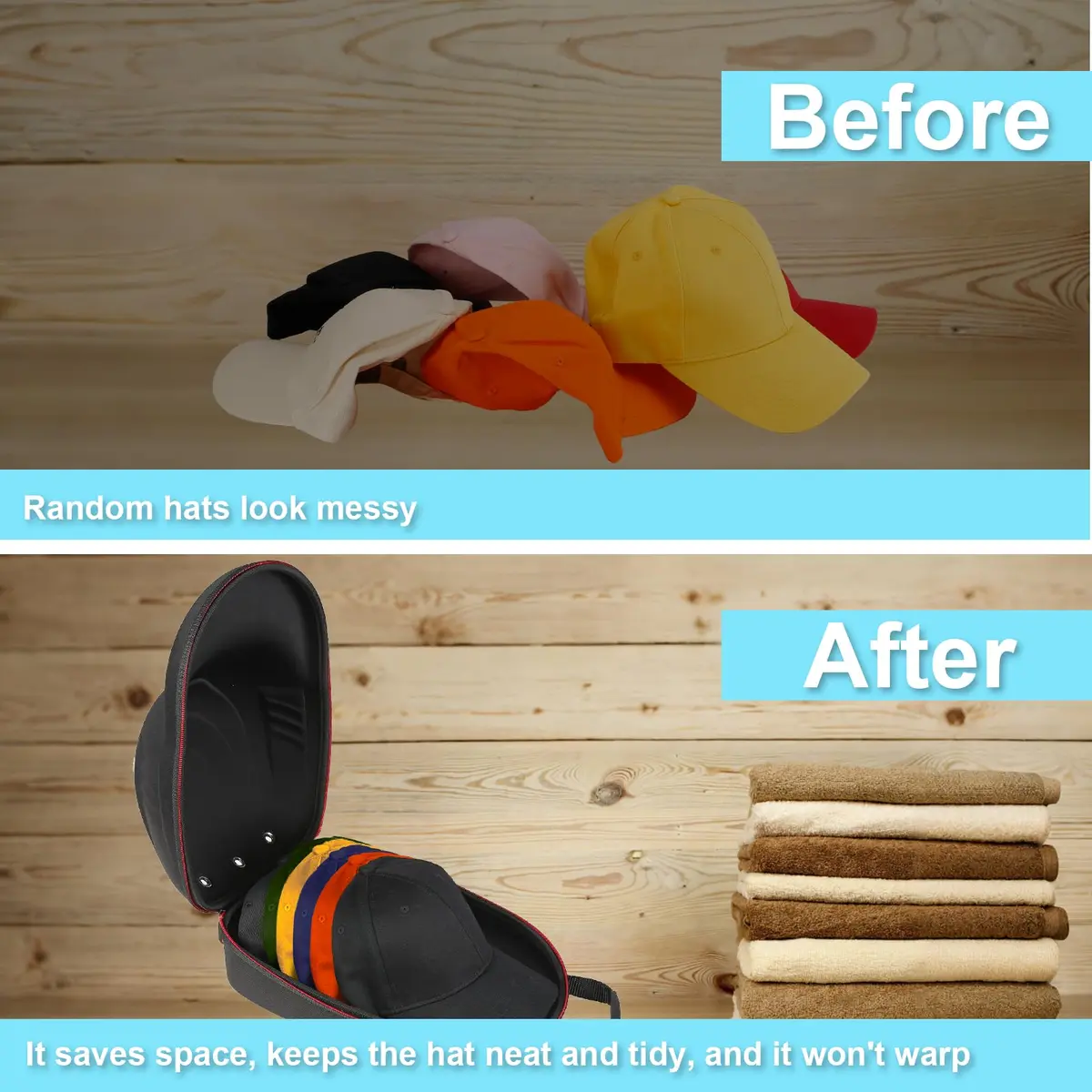 Glamgen Hard Hat Travel Case for 6 Hats | Grey EVA with Shoulder Strap - view 3