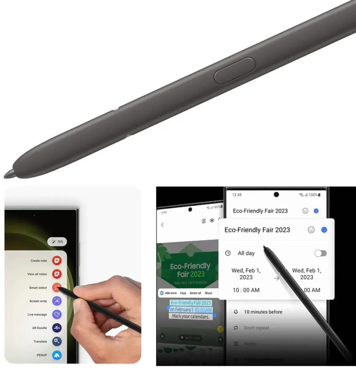 TYHJ S Pen for Galaxy S24 Ultra 5G Stylus Pen 0.7mm Nib | Touch Screen Replacement Pen (Violet) - view 3
