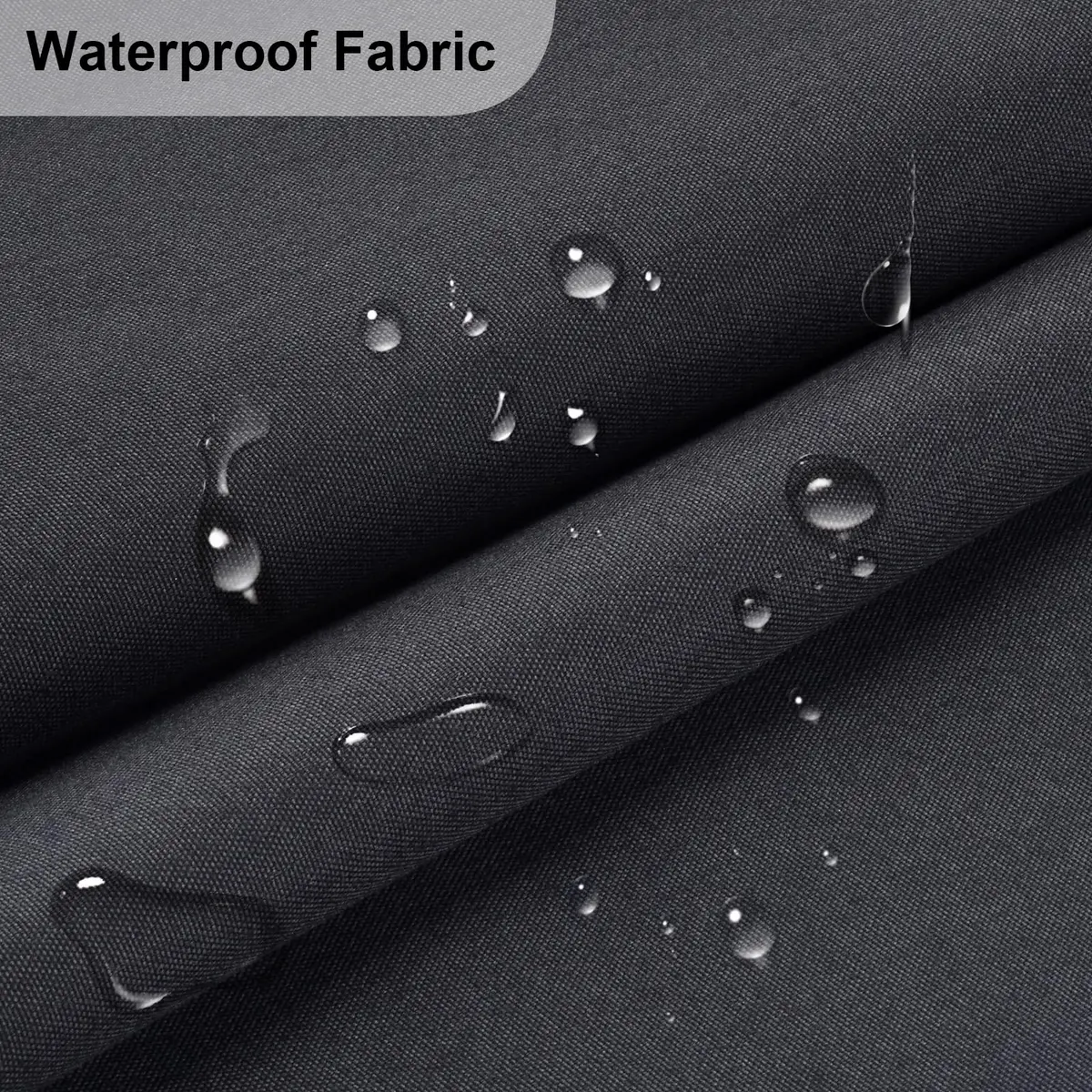 TeeLiy Waterproof Canvas Fabric 600D Upholstery Outdoor Fabric 1 Yard Black 112 cm (36 x 58 inches) | Heavy Duty Ripstop Sewing Cloth - view 2