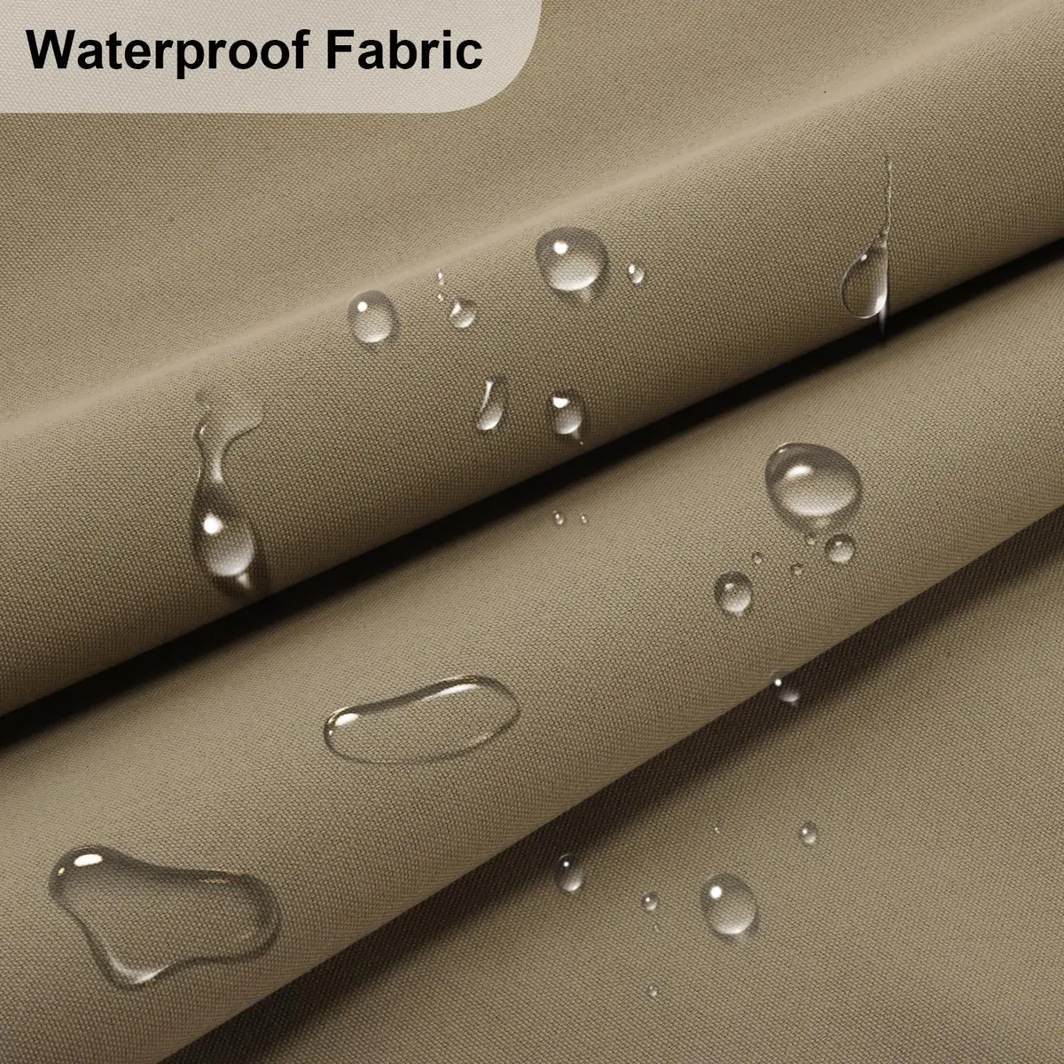 TeeLiy Waterproof Canvas Fabric by The Yard 600D Upholstery Outdoor Fabric 58" W, 1 Yard Khakil (147 cm x 91 cm) - view 2