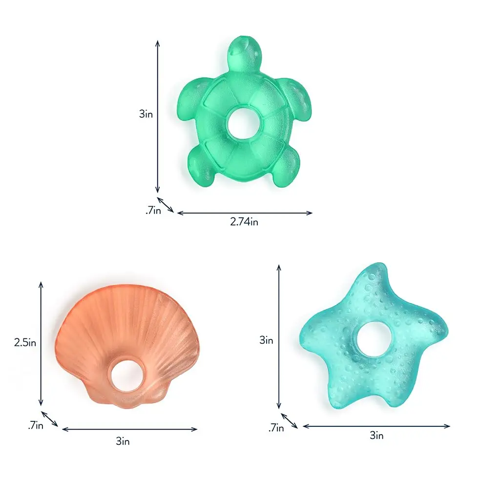 Itzy Ritzy Water-Filled Teethers for Teething Relief, Set of 3 (Seaside) | BPA-Free Silicone, Chills for Comfort - view 6