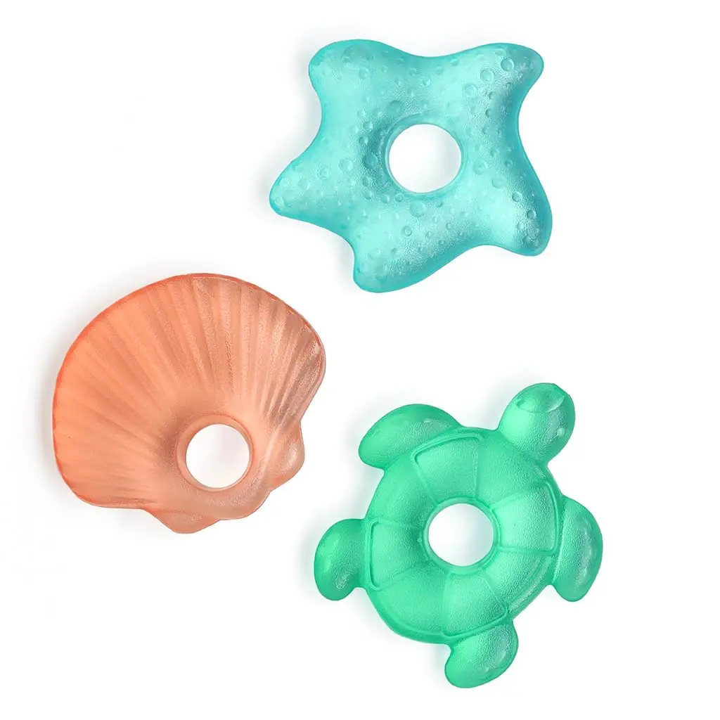 Itzy Ritzy Water-Filled Teethers for Teething Relief, Set of 3 (Seaside) | BPA-Free Silicone, Chills for Comfort - main product image