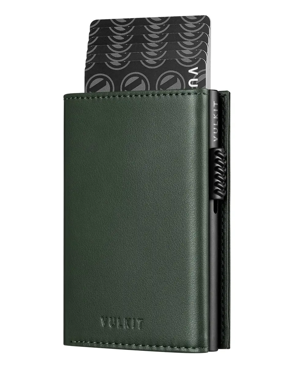 VULKIT Card Holder Wallet with Coin Pocket & ID Window | RFID Blocking Leather Wallet for Cash & Credit Cards - main product image