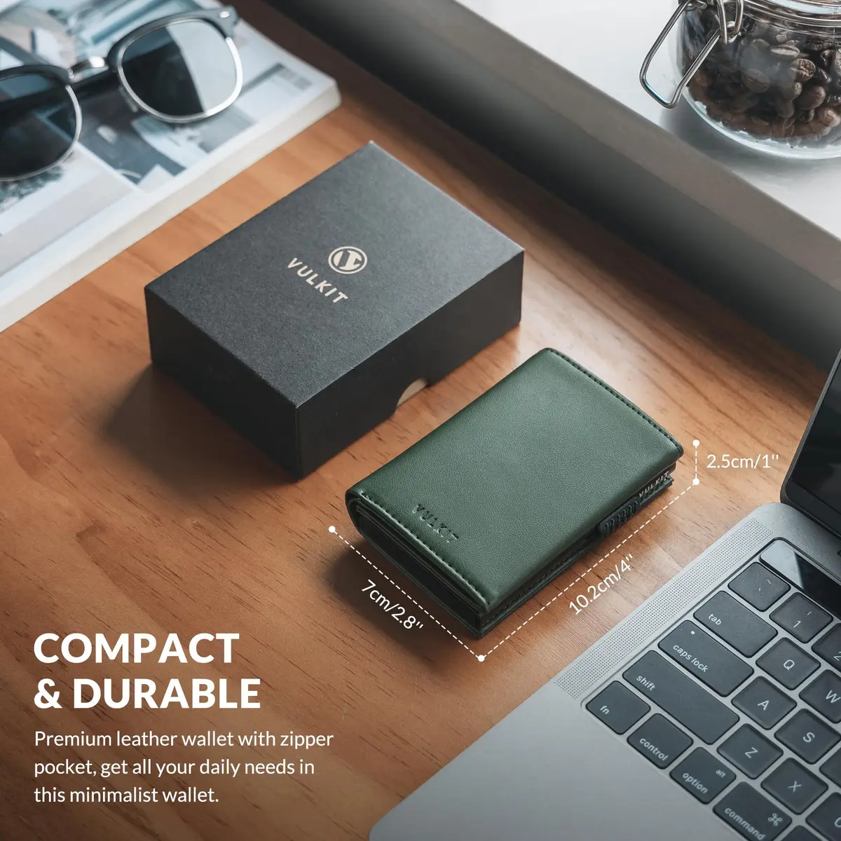 VULKIT Card Holder Wallet with Coin Pocket & ID Window | RFID Blocking Leather Wallet for Cash & Credit Cards - view 6