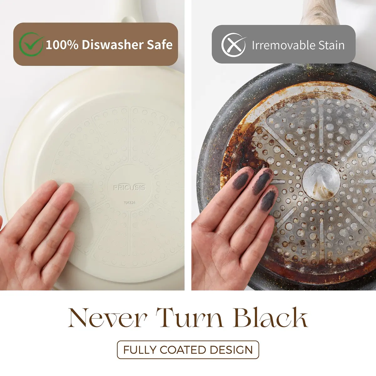 PRICUSIS Nonstick Ceramic Frying Pan 8 Inch | Induction Safe & Dishwasher Friendly - view 5