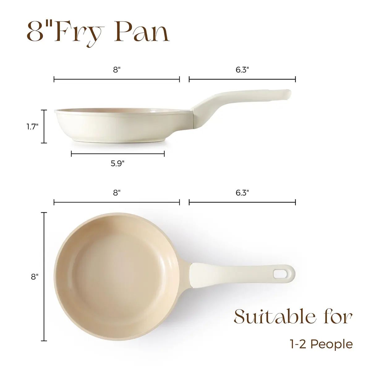 PRICUSIS Nonstick Ceramic Frying Pan 8 Inch | Induction Safe & Dishwasher Friendly - view 8