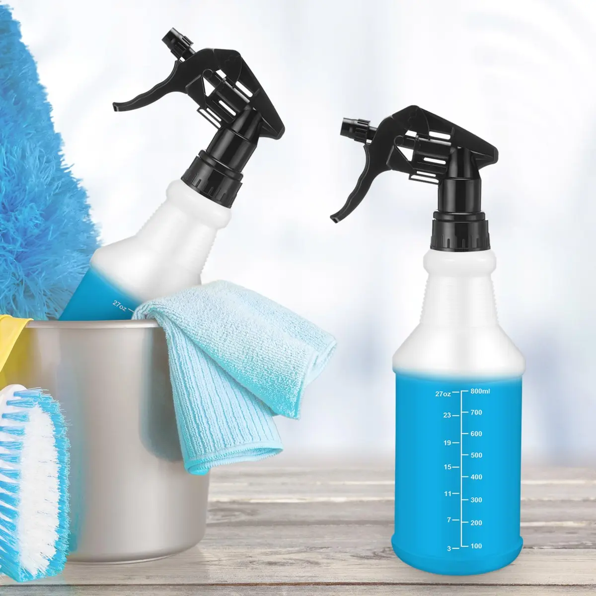 Gandeer 10 Pack 16 oz Spray Bottles | Stylish Cleaning Containers, Black, Reusable, Leak-Proof, Portable - view 4
