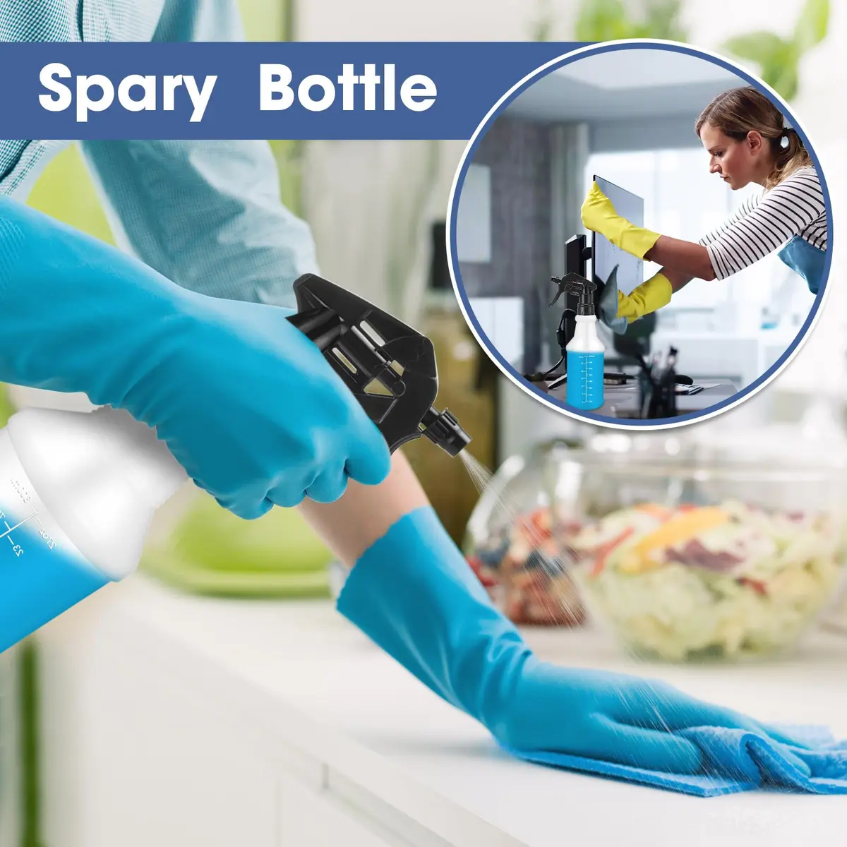 Gandeer 10 Pack 16 oz Spray Bottles | Stylish Cleaning Containers, Black, Reusable, Leak-Proof, Portable - view 5