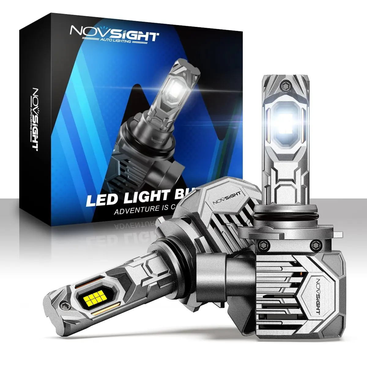 NOVSIGHT 9005 LED Fog Light Bulbs 2 Pack | 50,000 Lumens, 6500K Cool White, 800% Brightness, Plug & Play - main product image