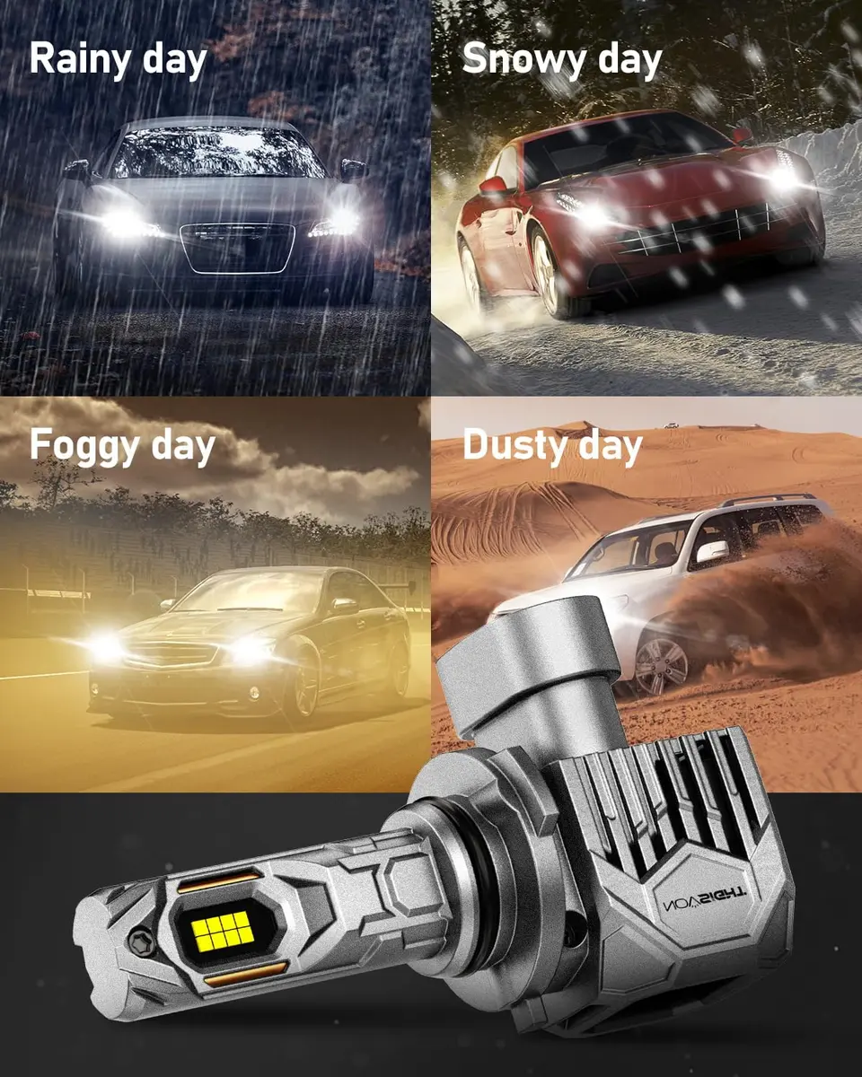 NOVSIGHT 9005 LED Fog Light Bulbs 2 Pack | 50,000 Lumens, 6500K Cool White, 800% Brightness, Plug & Play - view 7