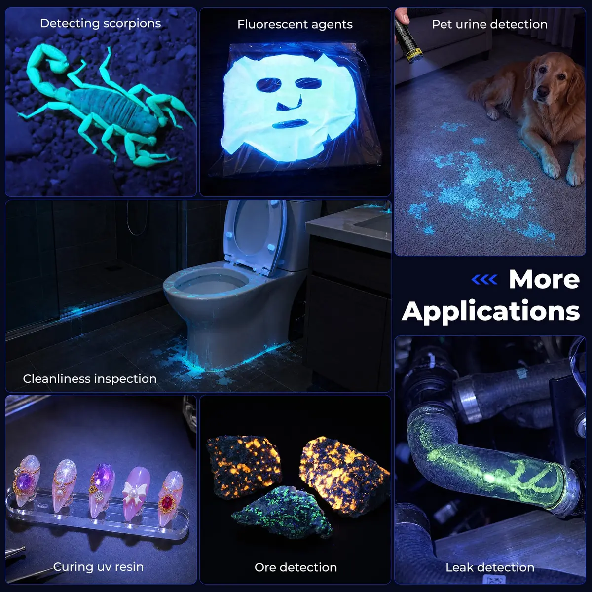 DARKBEAM UV Flashlight Filtered 365nm LED Black Light Woods Lamp Blacklight | Pet Urine & Stain Detector - view 6