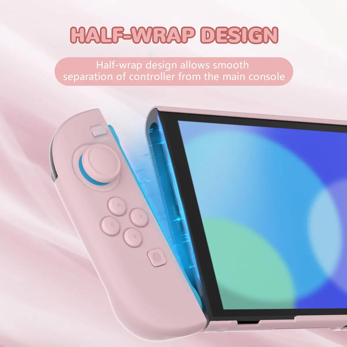 playvital Pink Portable Electronic Device Cover for Nintendo Switch 2 | Full-Body Dockable Shell (65g) - view 3