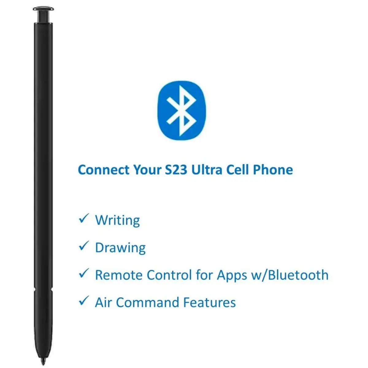 TYHJ S Pen S23 Ultra Replacement Stylus with Bluetooth & Replacement Tips for Samsung Galaxy S23 Ultra 5G | 4096 Pressure Levels - view 3
