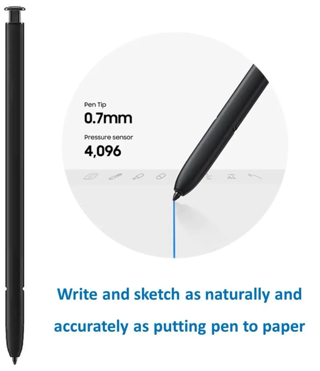 TYHJ S Pen S23 Ultra Replacement Stylus with Bluetooth & Replacement Tips for Samsung Galaxy S23 Ultra 5G | 4096 Pressure Levels - view 4