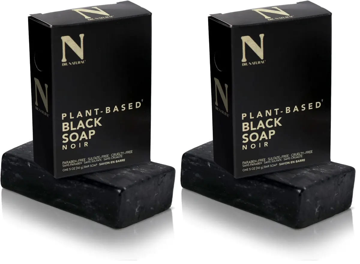 Dr. Natural Black Bar Soap 5 oz | Organic Shea Butter for Acne & Blemishes | Gentle & Moisturizing - main product image