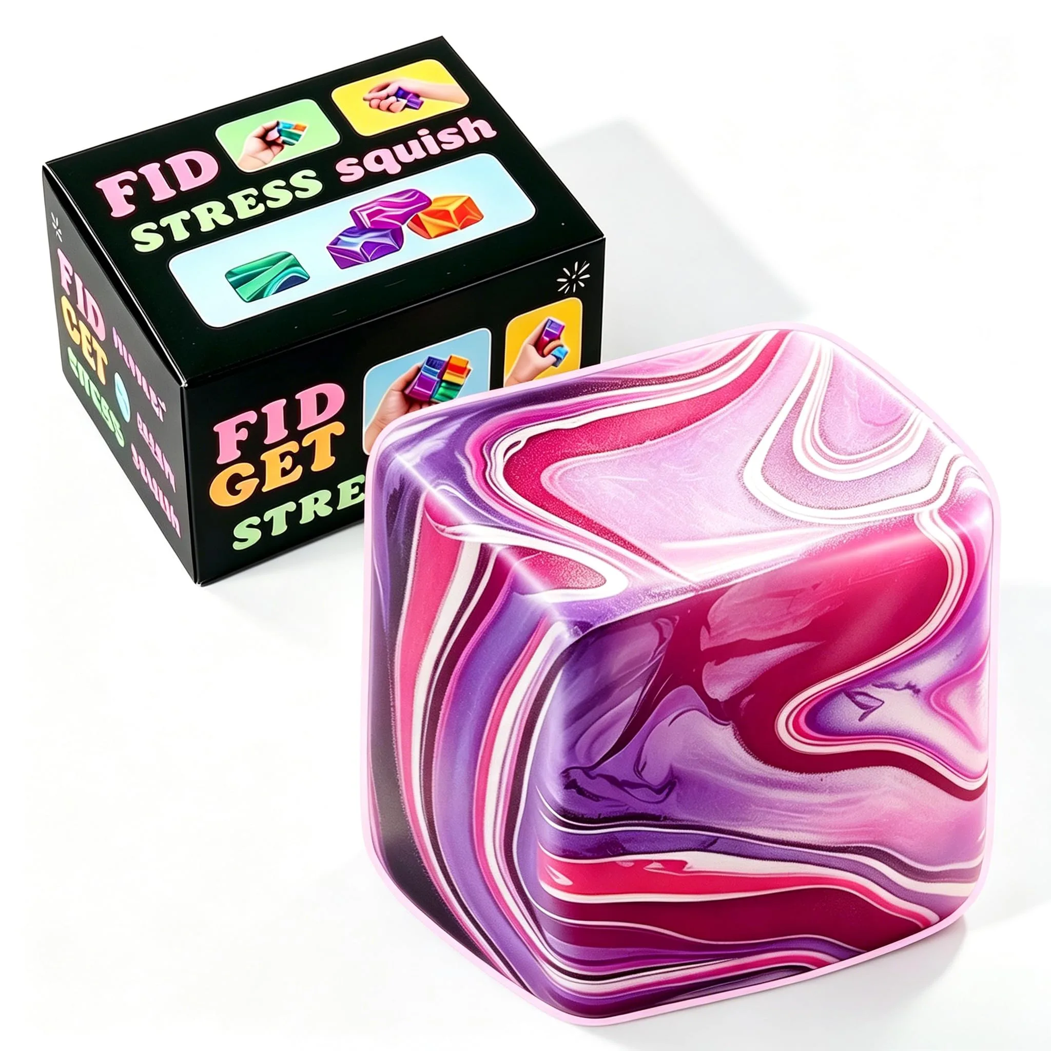 Drephere Purple 1 Pack Fidget Toy Squishy Stress Cube, 2.2 inch | Sensory Toy for Kids and Adults - main product image
