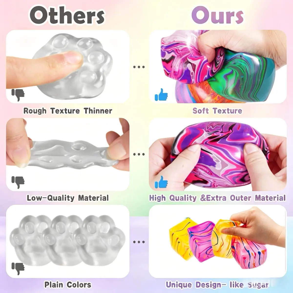 Drephere Purple Ice Cube Stress Ball 5.6cm (2.2 inches) | Non-Toxic Sensory Toy for Kids & Adults - view 4