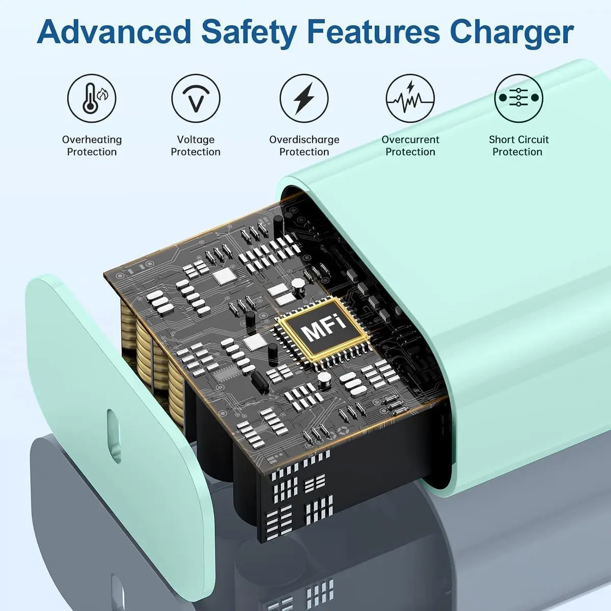 Cerdeti 20W USB-C Fast Charger Block & 10ft Cable Set | 220V Compatible, PD 3.0 - view 3