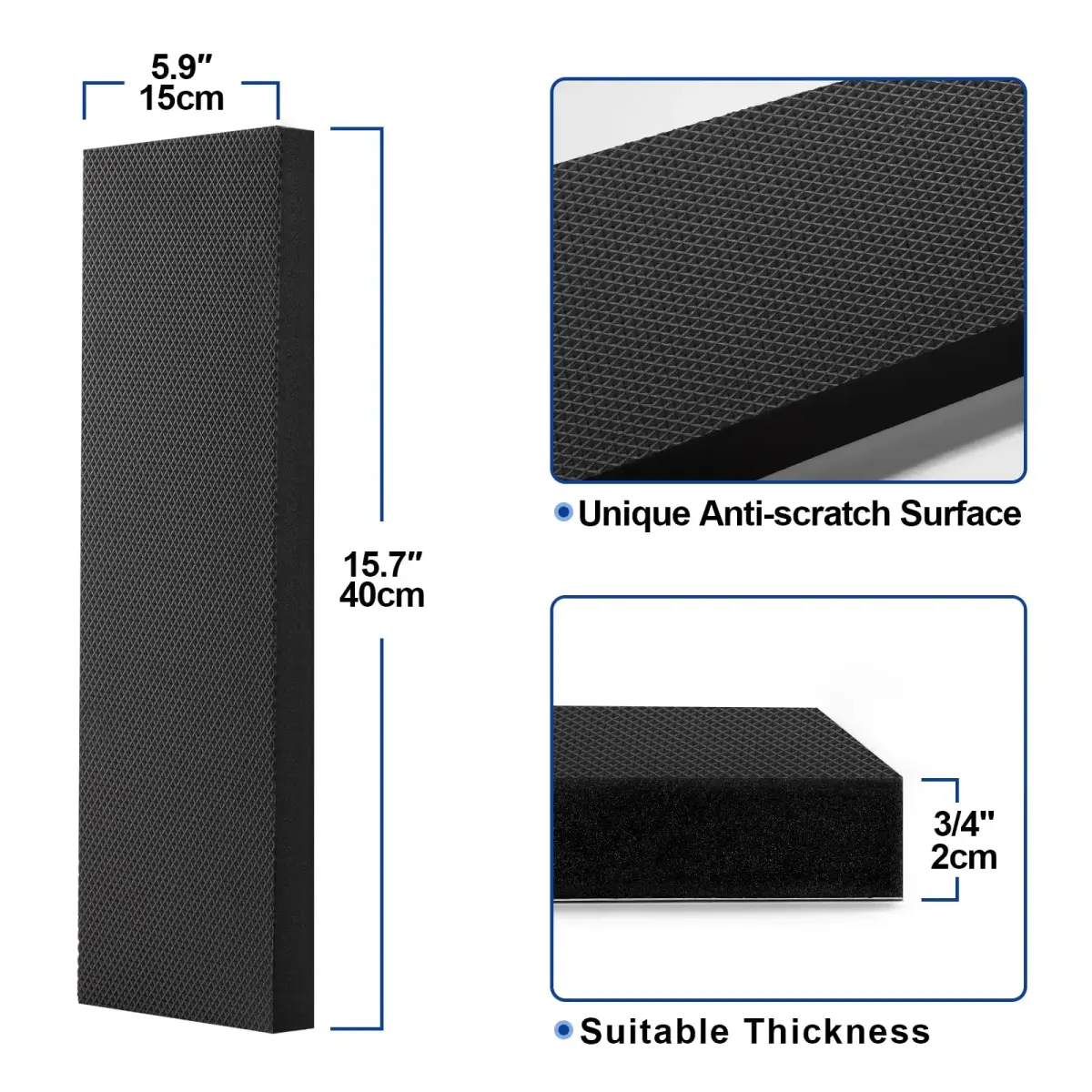 Spurtar Garage Wall Protector 4 Pack EVA Foam Bumper Guard 15.7" x 5.9" x 0.8" | Protects Car Doors & Garage Walls - view 7