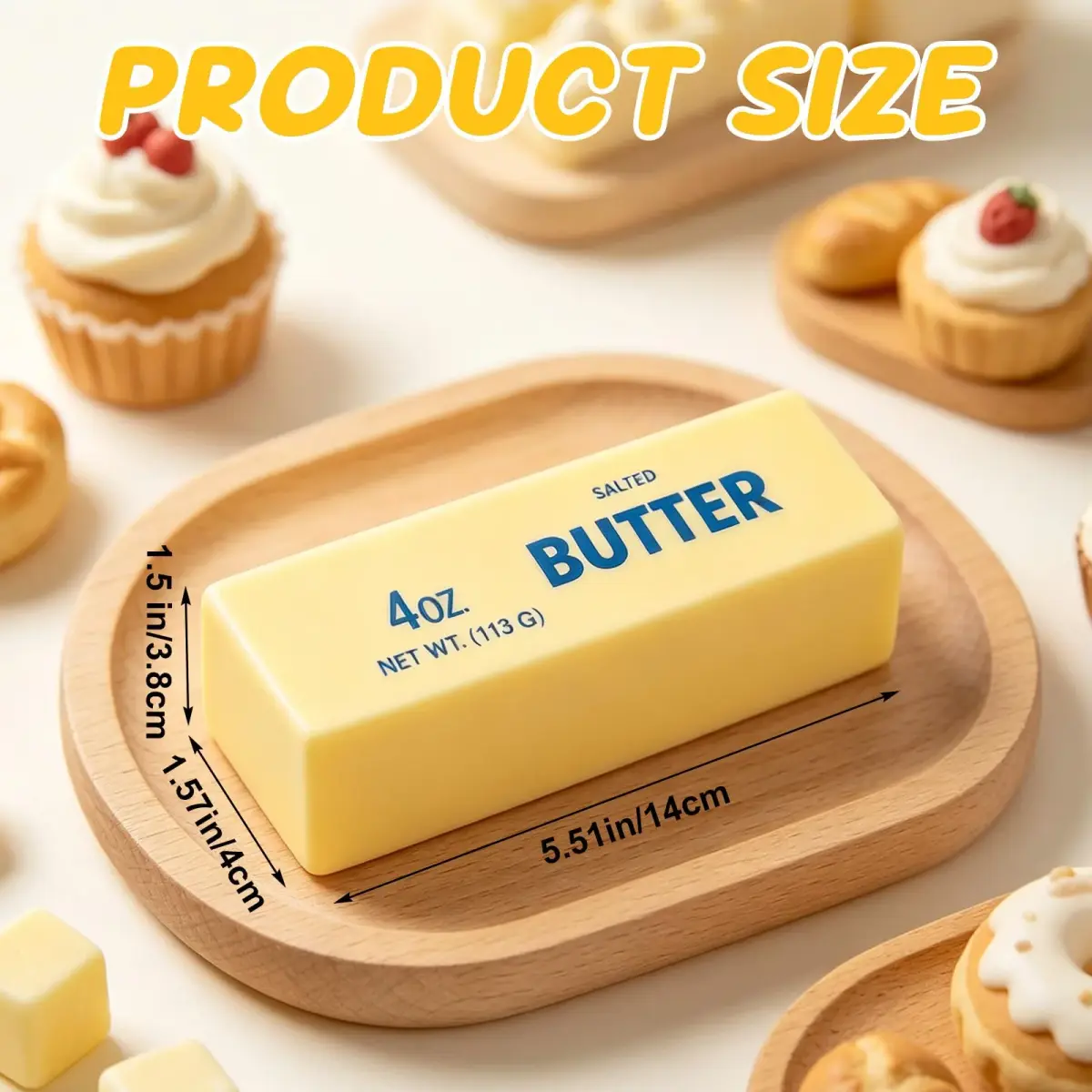 Lyreh Butter Stick Squeeze Toy 14cm (5.51in) | Slow Rising PU Fidget Toy for Anxiety Relief - view 2
