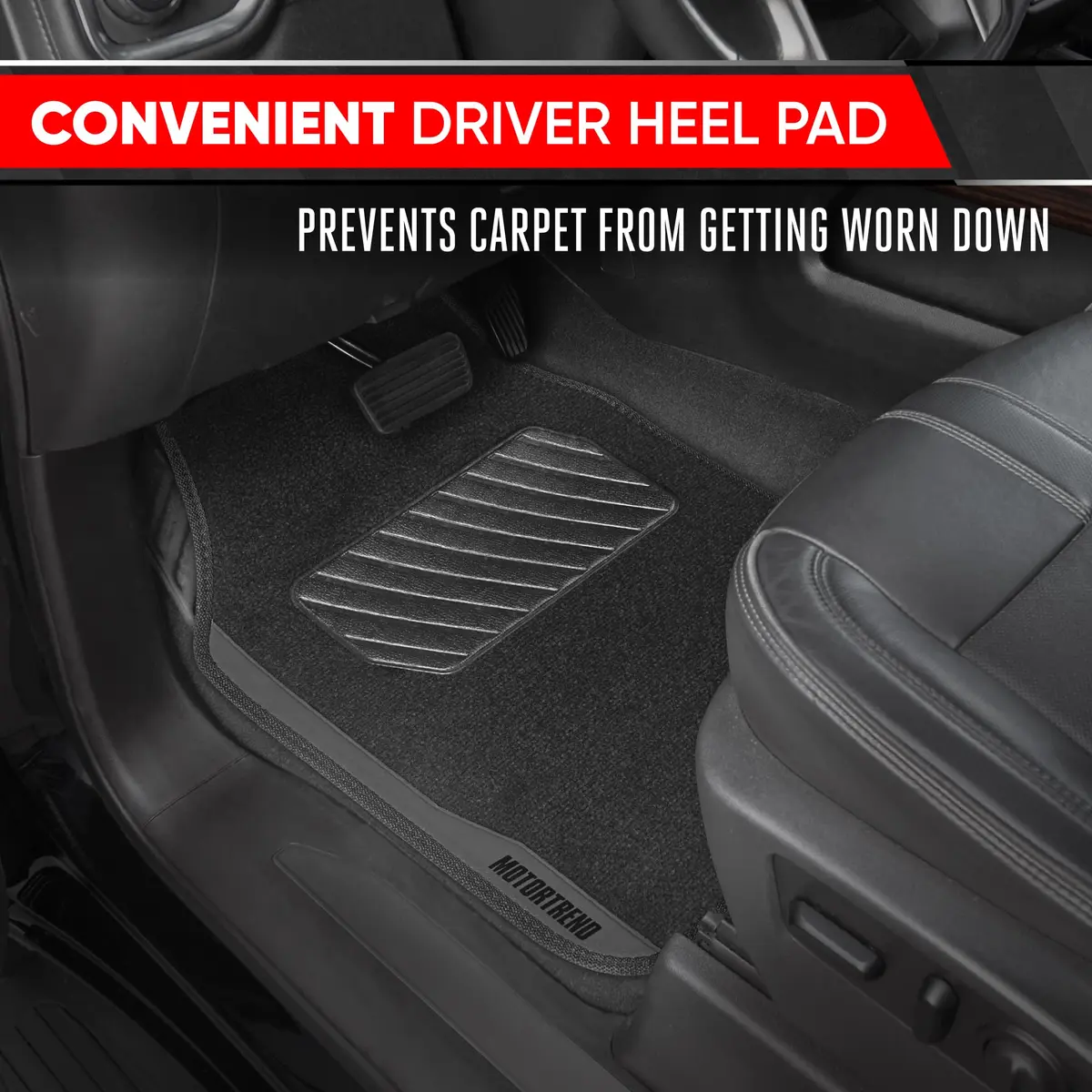 Motor Trend SpeedSeries Car Floor Mats Set - Versatile Fit for Cars, Trucks, SUVs, Vans 25.75"L x 17.5"W | Racing Design - view 2