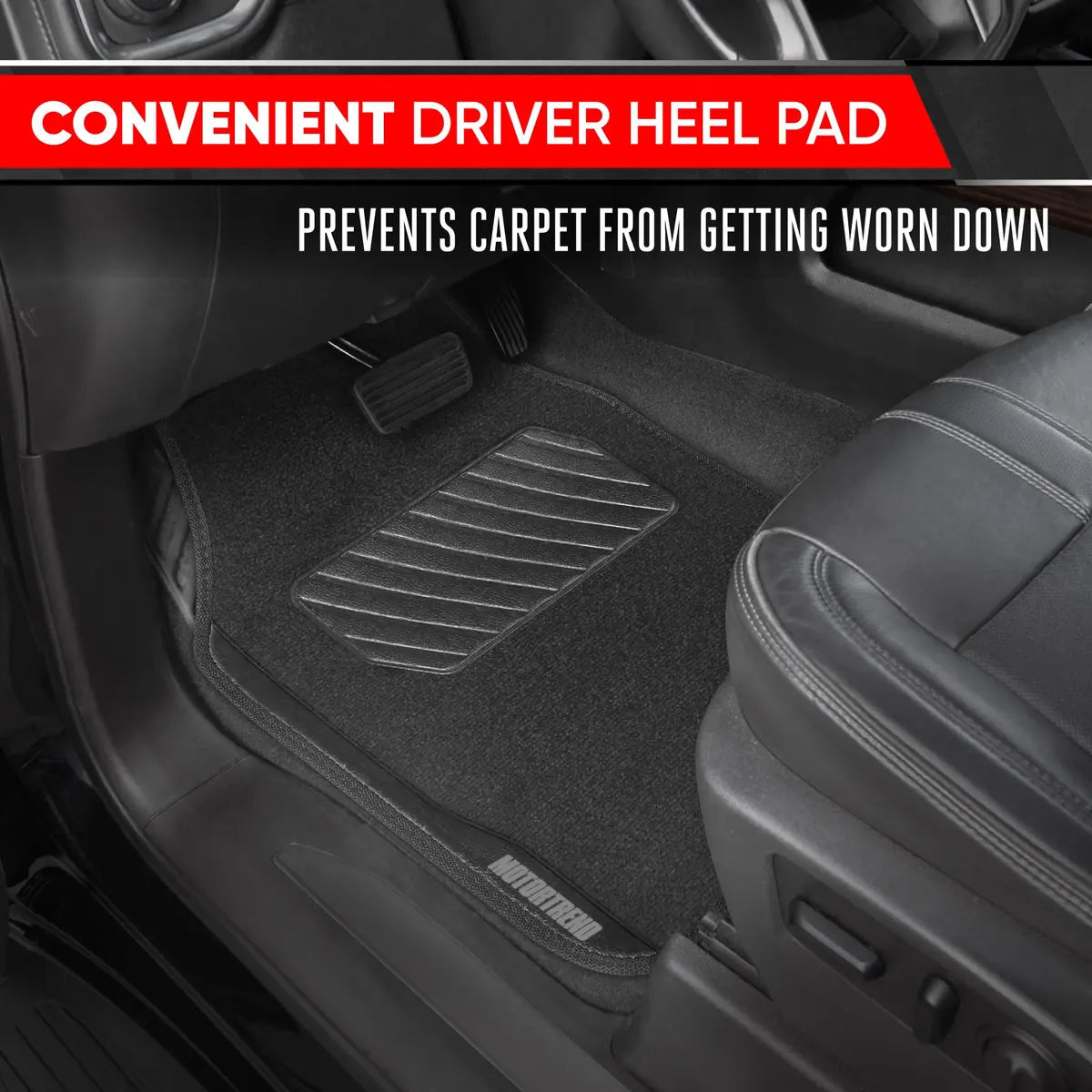 Motor Trend SpeedSeries Carpet Car Floor Mats Set - Versatile Fit for Cars, Trucks, SUVs, Vans 25.75in x 17.5in | All-Weather Durable Design - view 2