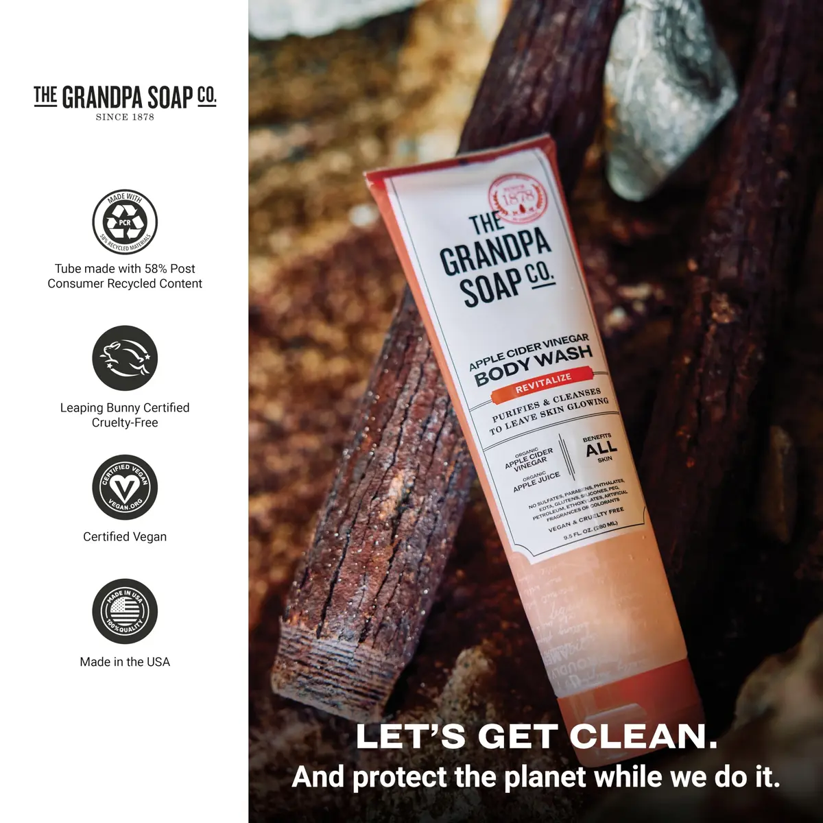 Grandpa's Apple Cider Vinegar Body Wash 9.5 Fl Oz | Vegan, Purifies & Glows Skin - view 6