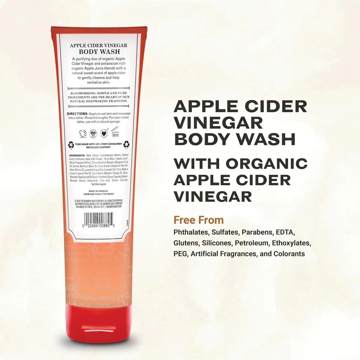 Grandpa's Apple Cider Vinegar Body Wash 9.5 Fl Oz | Vegan, Purifies & Glows Skin - view 2