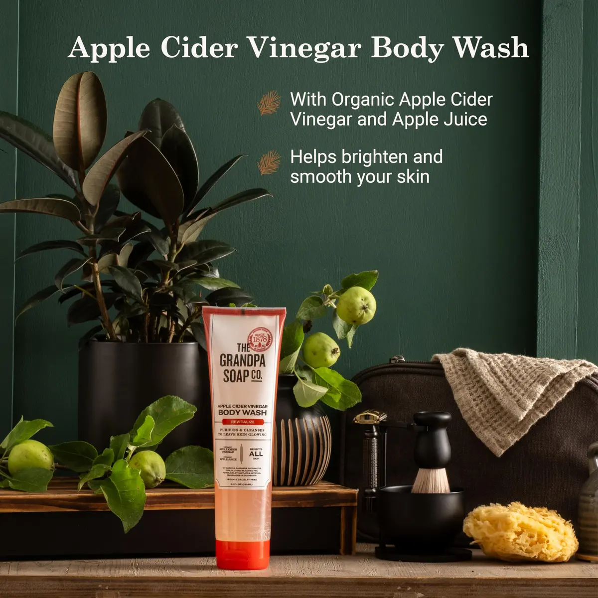 Grandpa's Apple Cider Vinegar Body Wash 9.5 Fl Oz | Vegan, Purifies & Glows Skin - view 3