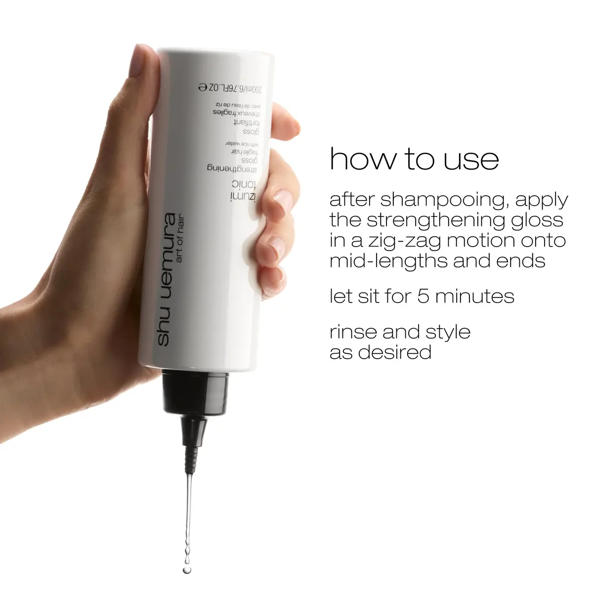 shu uemura art of hair Izumi Tonic Gloss – For Weak Hair, 200 ml | Strengthens & Adds Shine - view 7