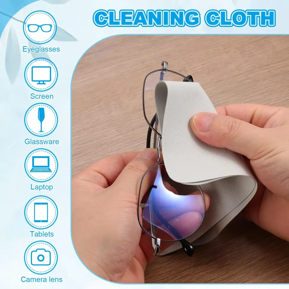 PATIKIL Microfiber Cleaning Cloth 13cm x 13cm (5" x 5") | Soft Lint-Free Wipe for Lenses & Screens - view 4