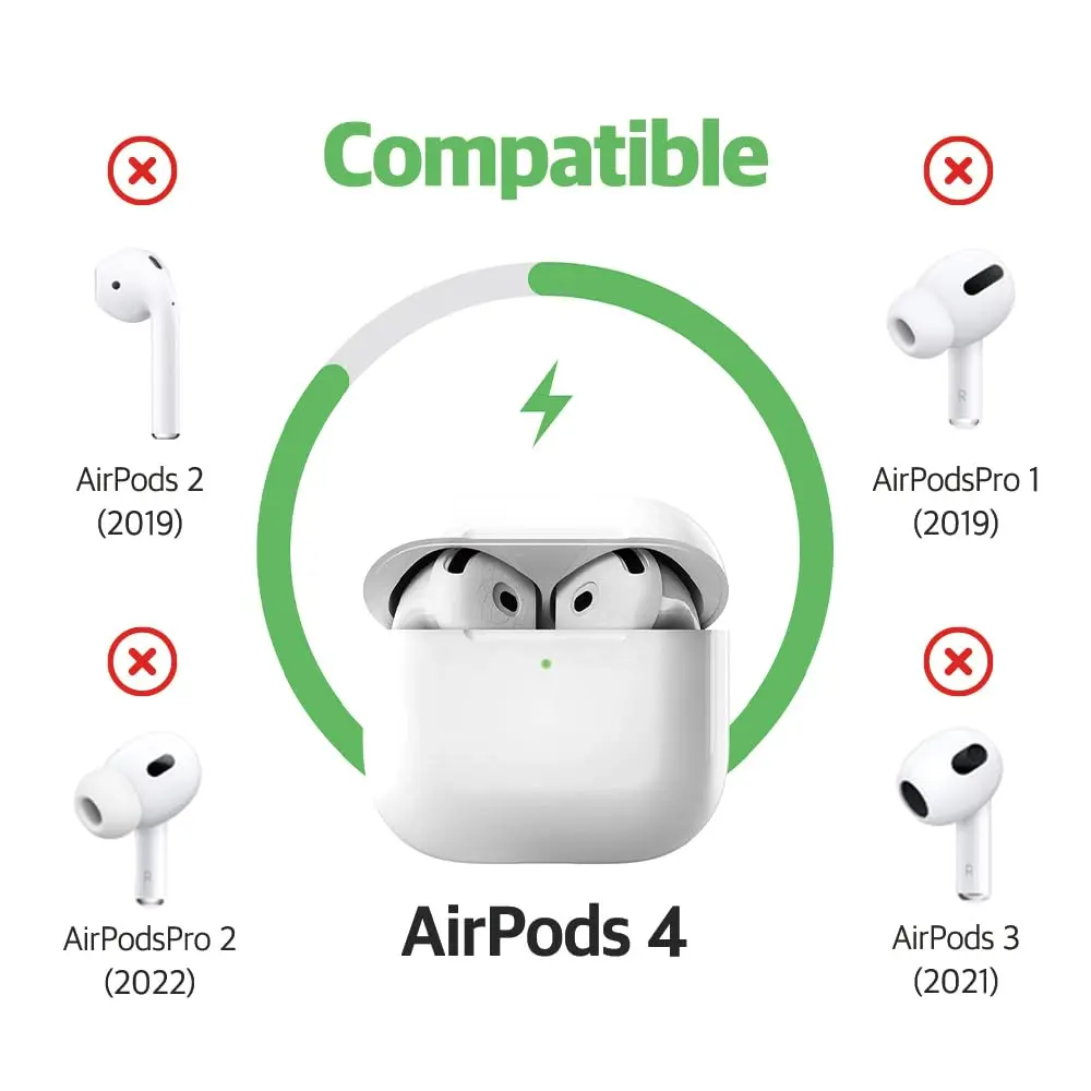 AZLA SednaEarfit for AirPods 4 Silicone Covers, Secure Fit, Ultra Slim+Slim | Anti-Slip, Dual Thickness, Compatible with Charging Case - view 2