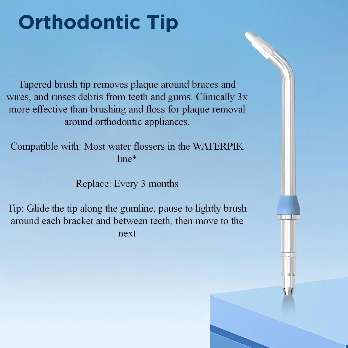 FreFeel Replacement Heads for Waterpik Water Flosser | Universal Orthodontic Tips (8 Pack) - view 3