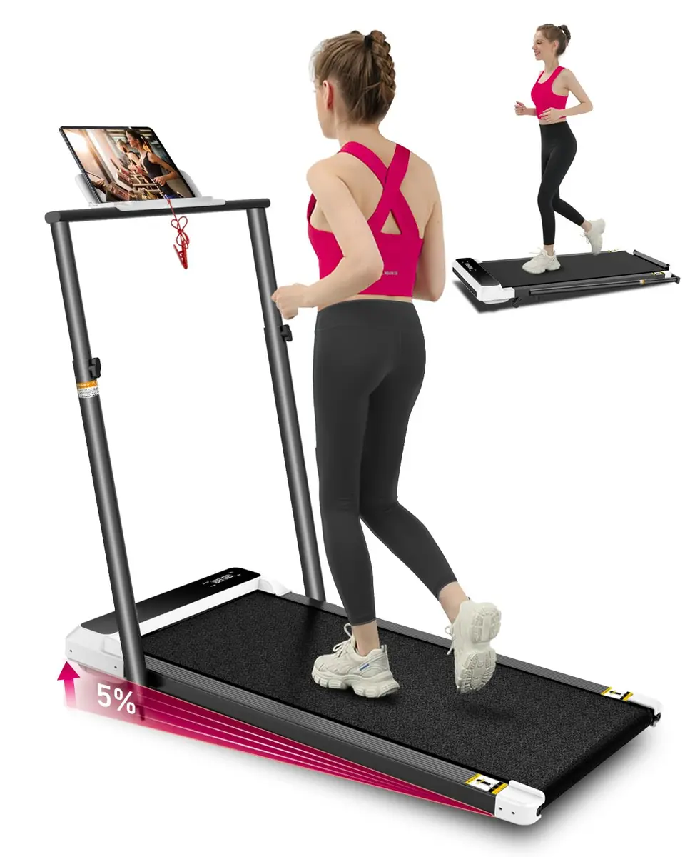 AGTFU Walking Pad with Handle Bar | 5% Manual Incline, Foldable, 300 LBS Capacity, Quiet Under Desk Treadmill - main product image