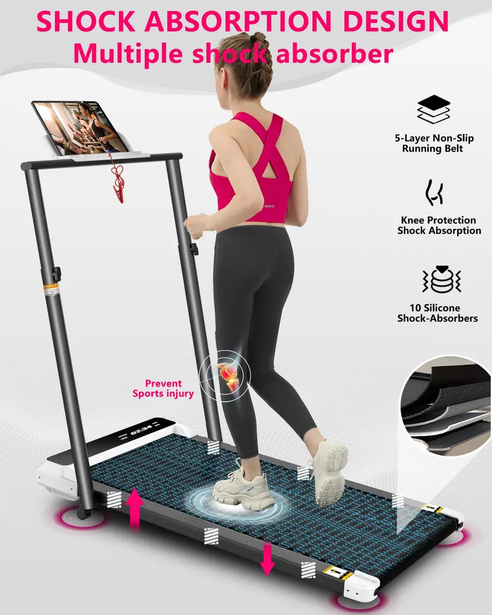 AGTFU Walking Pad with Handle Bar | 5% Manual Incline, Foldable, 300 LBS Capacity, Quiet Under Desk Treadmill - view 5