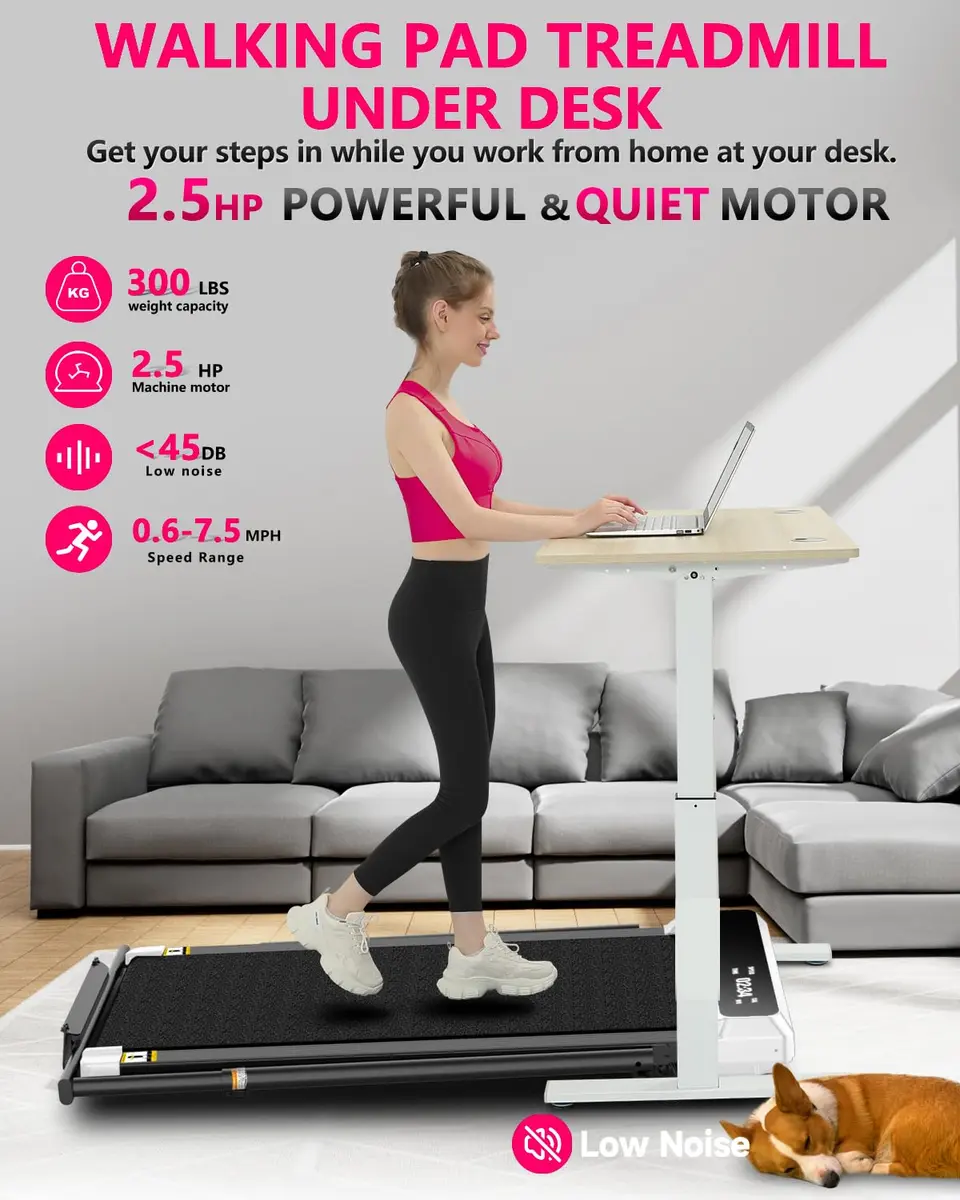 AGTFU Walking Pad with Handle Bar | 5% Manual Incline, Foldable, 300 LBS Capacity, Quiet Under Desk Treadmill - view 4