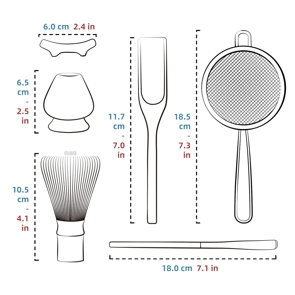 TEANAGOO Matcha Whisk Set,100 Prongs with Green Holder,6-PCS Traditional Starter Kit,Chashaku & Tea Spoon, Bamboo for Frothy Matcha - view 7