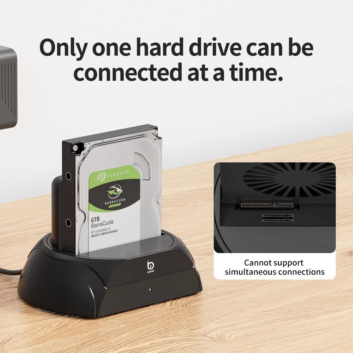 xiaobi Hard Drive Docking Station with Cooling Fan | NVMe & SATA Support, USB-C, 2.5/3.5" HDD & SSD, Independent Fan & Power Switches - view 8